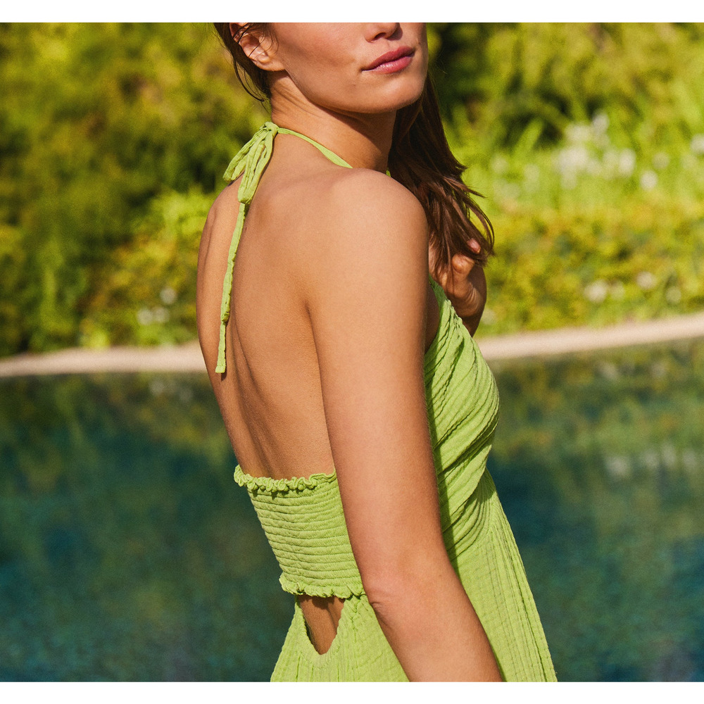 Michael Stars 'Jessa' Green V Neck Maxi Dress Size S